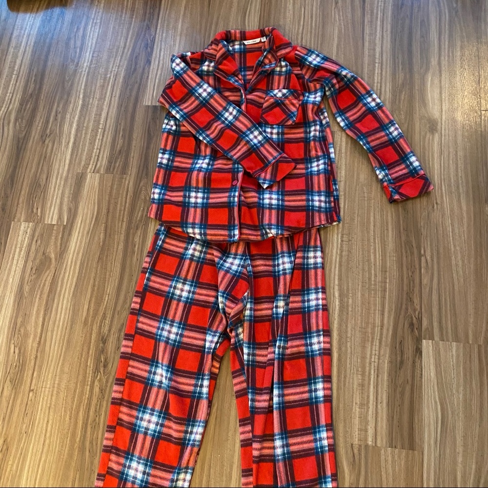 La vie en Rose Plaid Fleece Pyjama Set